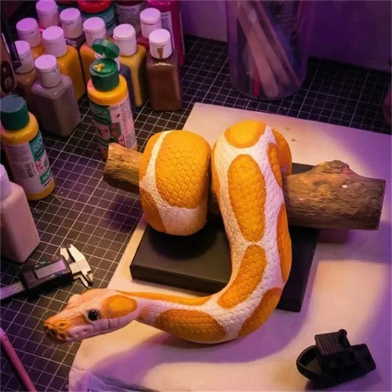 Golden Ball Python Wall Art 3D Metallic Snake Sculpture Home Decor For Snake Lovers Halloween Christmas Gift Gothic Accent Vue