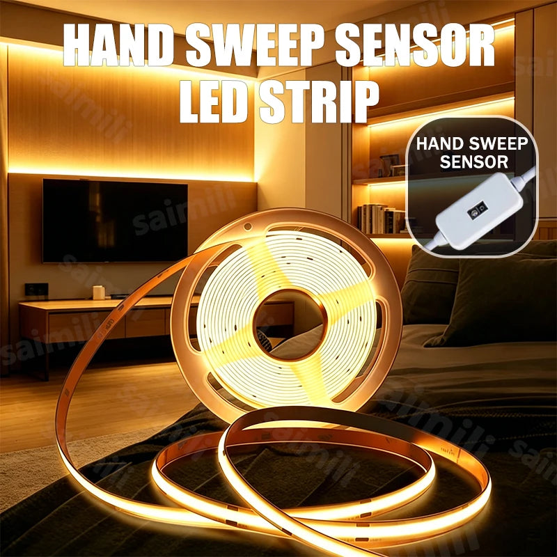 COB LED Light Strip Gesture Sensor Switch Control Dimmer Easy to install Suitable For Living Room Cupboard Bedroom Lighting Vue