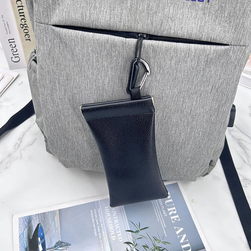 Automatic Closed Soft PU Glasses Bag Sunglasses Case Carrying Bag Eyewear Pouch Earphone Data Cable Storage Protective Cover Vue