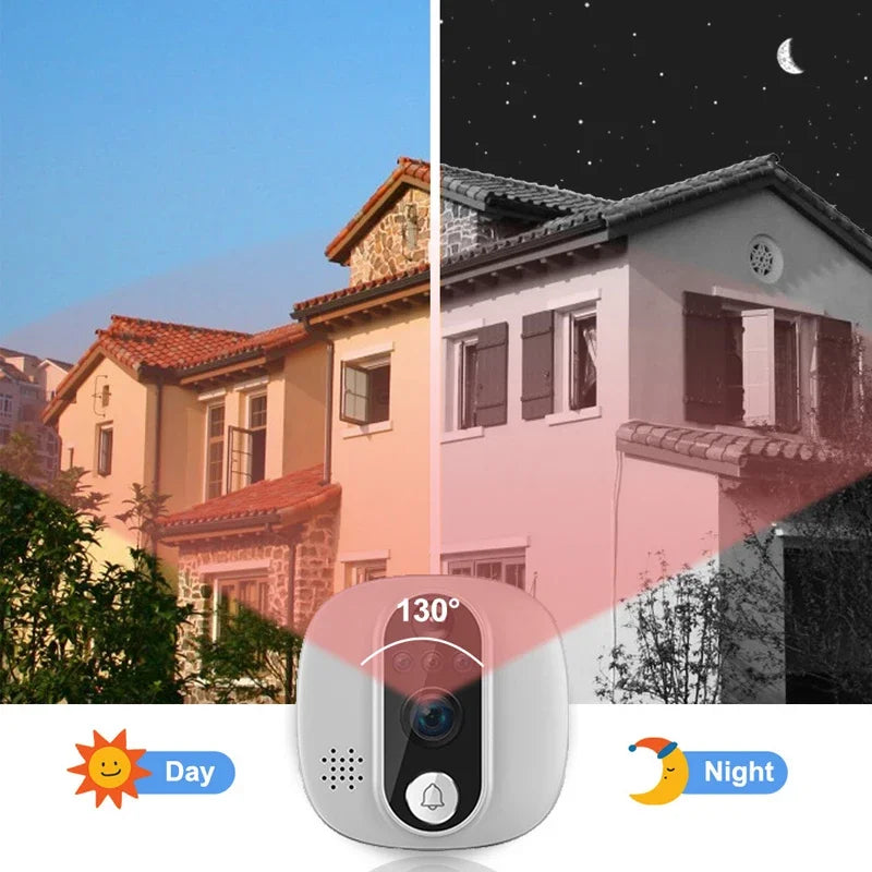 Tuya Video Doorbell 1080P WiFi Peephole Camera Door Bell PIR Cat Eye 4.3 Inch Home Digital Door Viewer for Security Protection Vue