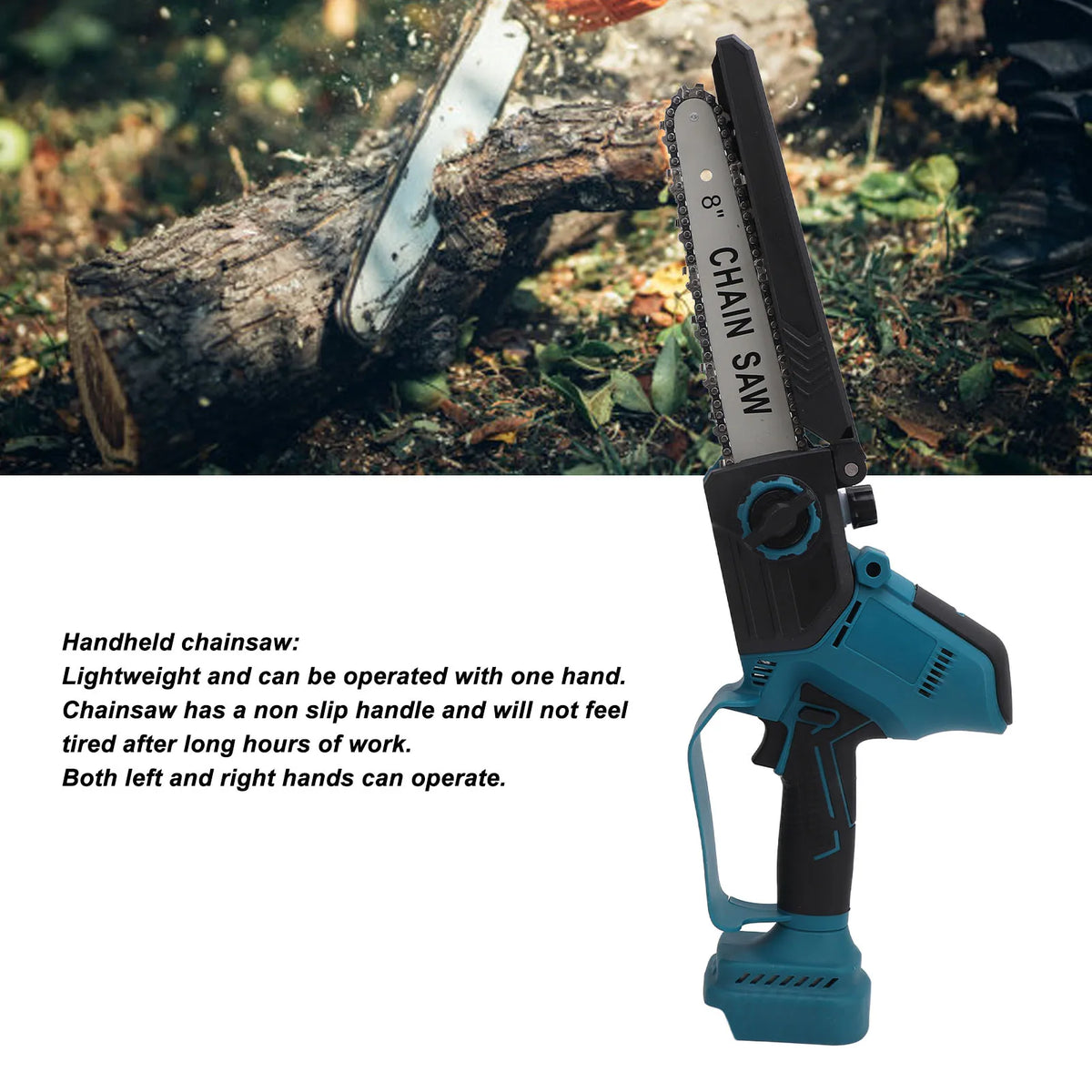 8 Inch Brushless Cordless Chainsaw Mini Handheld Chain Saw with Oiler for Tree Pruning and Wood Cutting 18V Cordless Chain Saw Vue