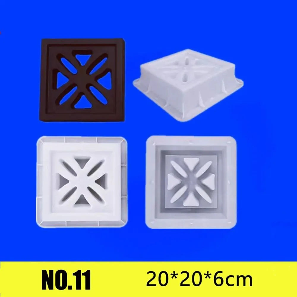 Plastic Hollow Brick Mold 20*20*6cm Square Wall Brick Mould 3D Carving Anti-Slip Cement Antique Brick Mold Cement Antique Window Vue 11