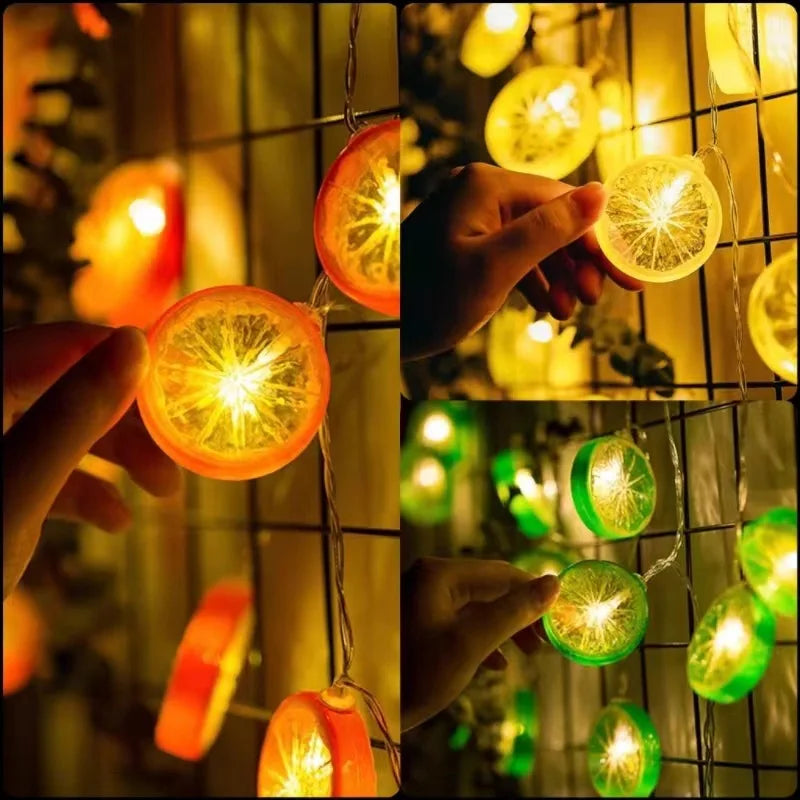 2023 New Year USB Fruit Lemon Led String Lights Indoor Atmosphere Christmas Decoration Battery Lights Party Waterproof 092 Vue