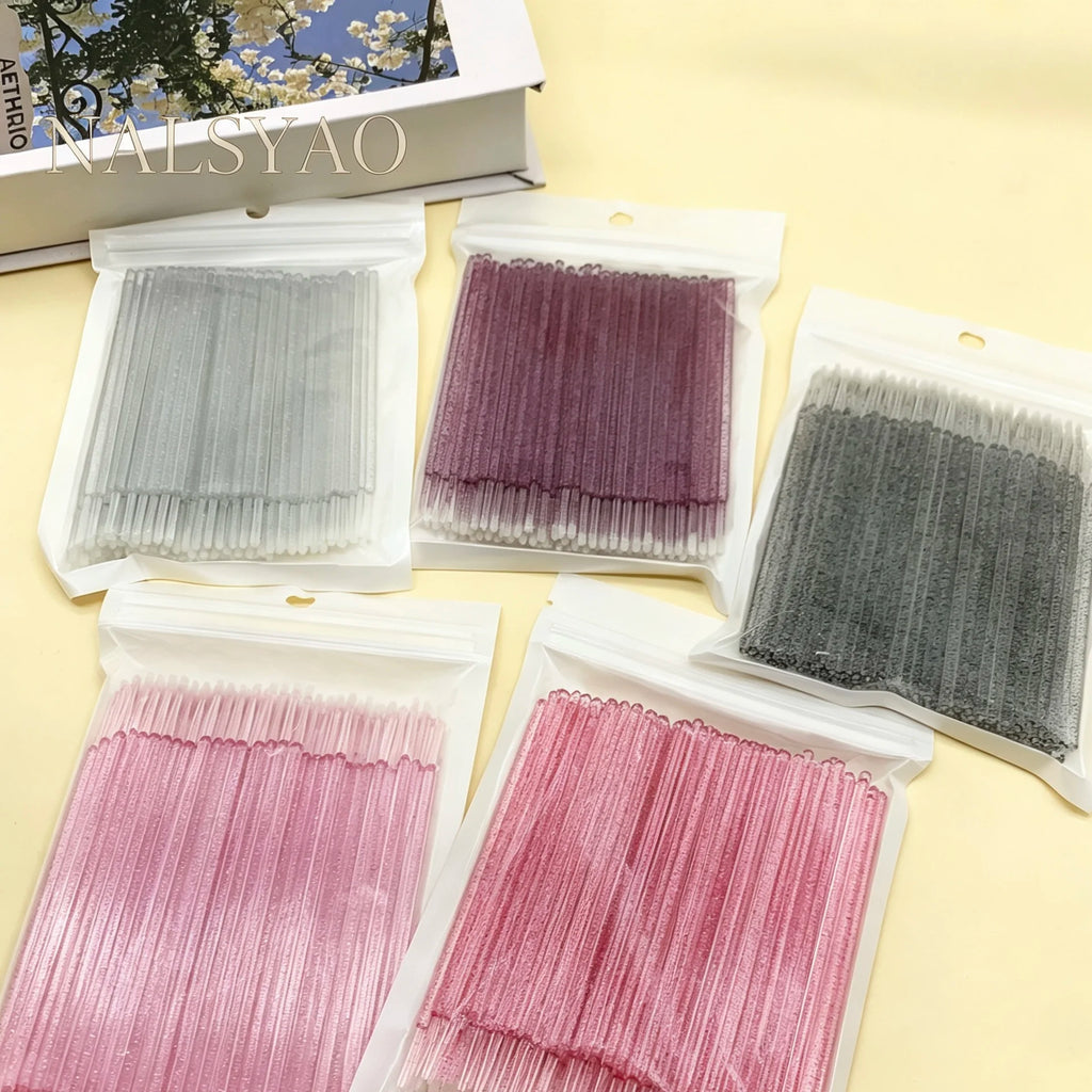 Eyelashes Removing Tools Individual Eyelash Extension Tools Applicators Crystal Disposable Eyelash Brushes Swab Microbrushes Vue