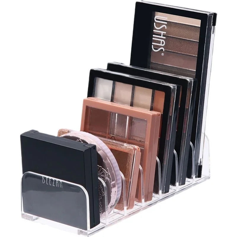 Acrylic Eyeshadow Palette Makeup Organizer 7-Section Makeup Palette Organizer Cosmetics Storage Holder for Eyeshadow Palettes Vue