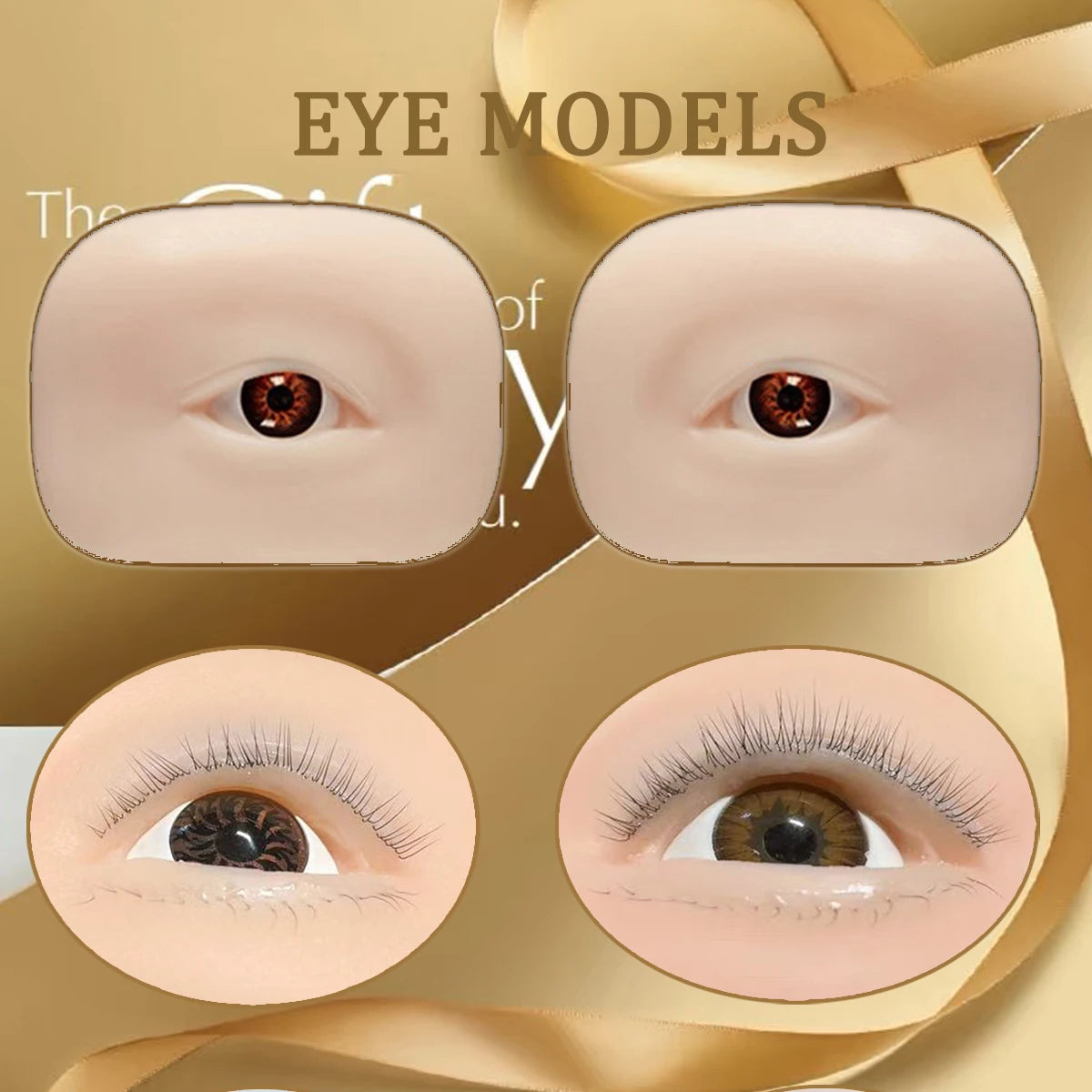 False Eyelash Grafting Training Mannequin Head，Mannequin Eyes for Eyelash Practice, Flat Doll Head, Korean Makeup Products Tool Vue
