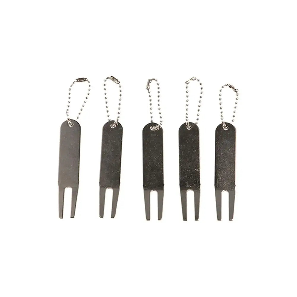 Zinc Alloy Divot Repair Tool lightweight clean groove Golf Pitchfork with Bead Chains Metal Golf Green Fork Training Aids Vue