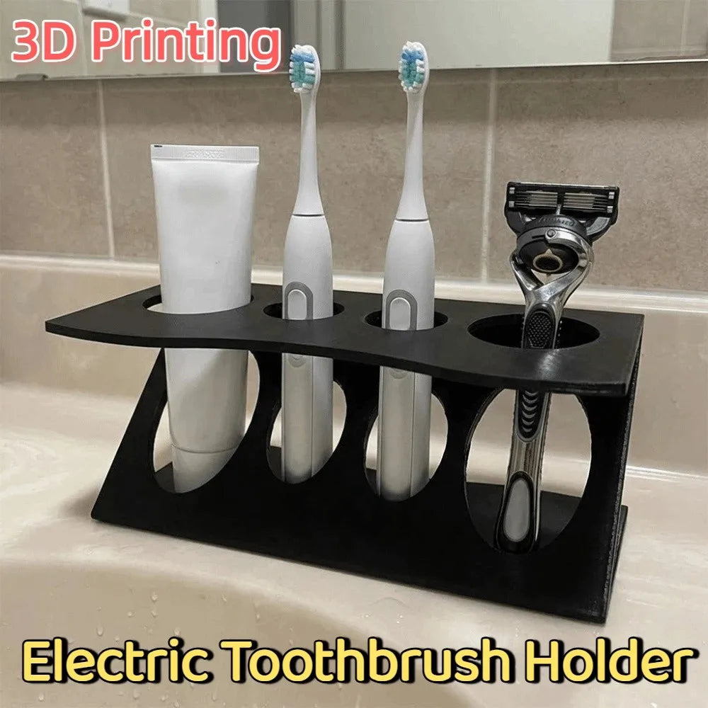 3D Printing Electric Toothbrush Holder Creative Stable Shaver Storage Rack Vertical 4 Holes Toothpaste Rack Vanity Organizer Vue