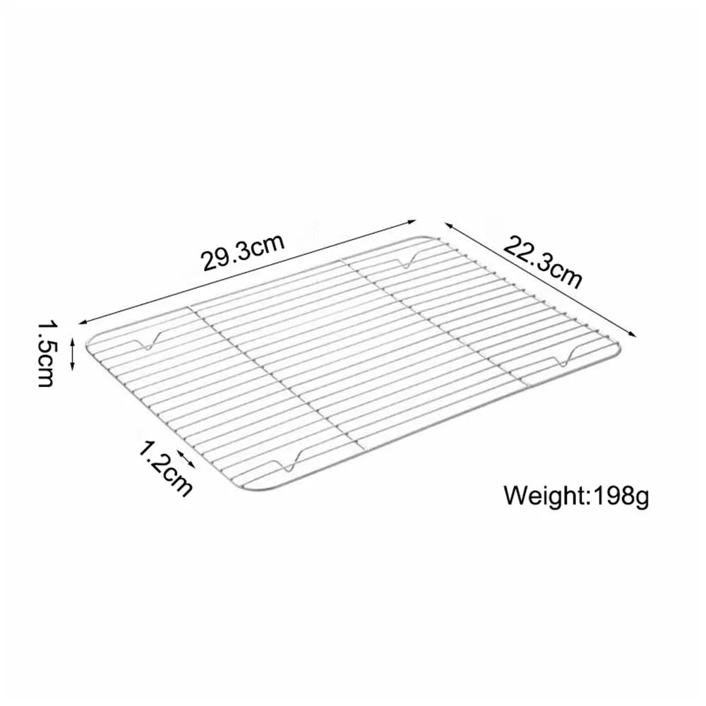 Stainless Steel Cooling Rack Non-stick Silver BBQ Tray Barbecue Vue 29.3x22.3cm