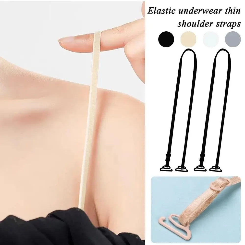 1 Pair Slim Strap Non-slip Bra Ultra Thin Seamless Shoulder Vue