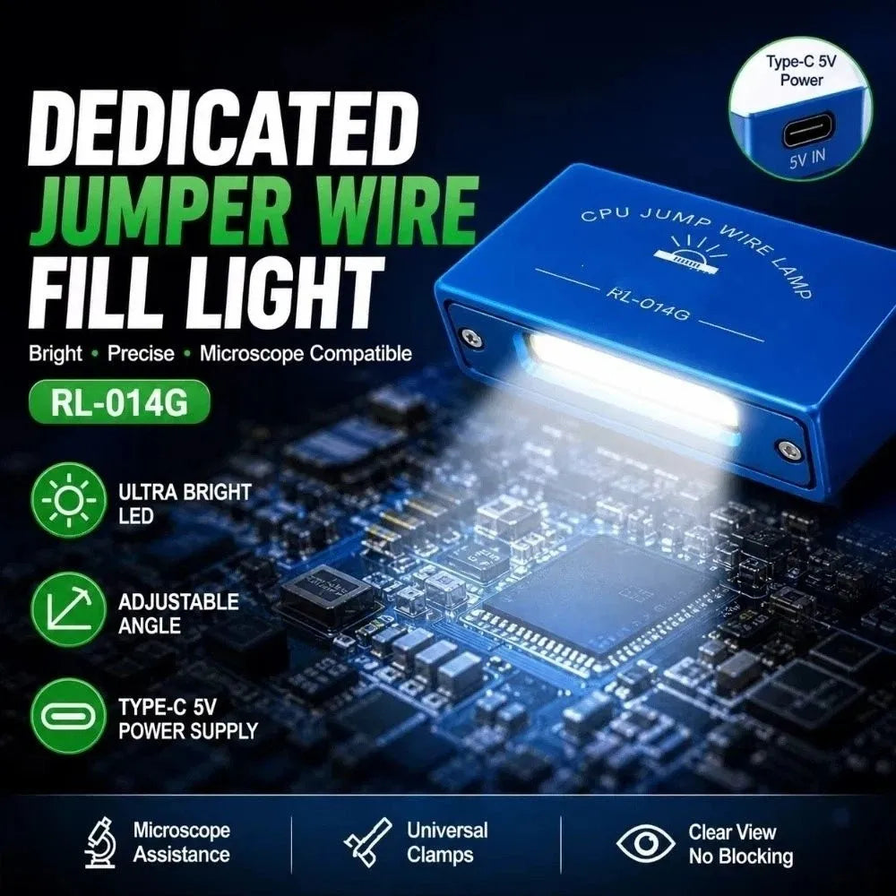 5V Type-C Powered Jumper Wire Fill Light Universal Clamp Type Optimized Angle CPU Chip Repair Light High Brightness Vue