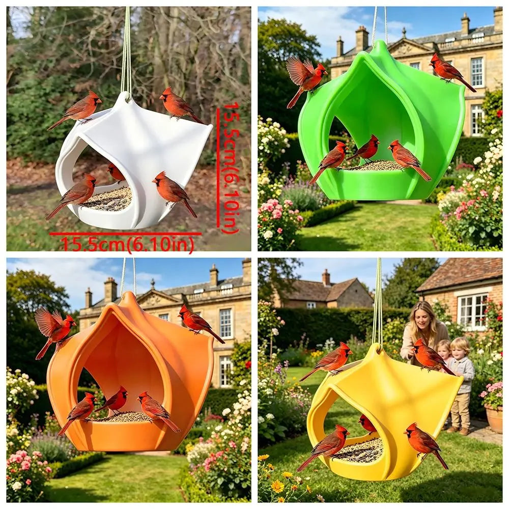 Plastic Hanging Bird Feeder Birdhouse Large Capacity Bird Feeding Station Water-Resistant Weatherproof Wild Bird Feeder Vue
