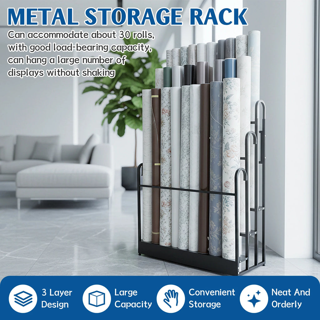 APWIKOGER 3-Tier Fabric Roll Storage Rack & Display Stand Fabric Roll Display Rack Vue United States