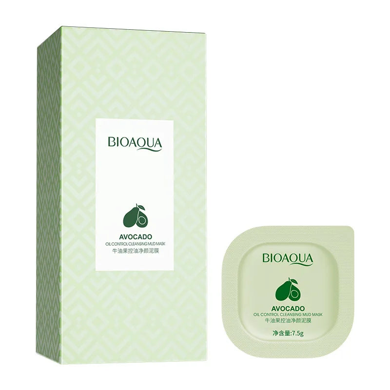 1 Box of 8 Avocado Cleansing Masks, Containing Extracts of Avocado, Aloe Vera and Other Skin-Beneficial Plants, Cleanses and Moisturizes the Skin, Individually Packaged for Convenience, Clean and Hygienic, Suitable for Those Vue 1 Box 8 Pieces