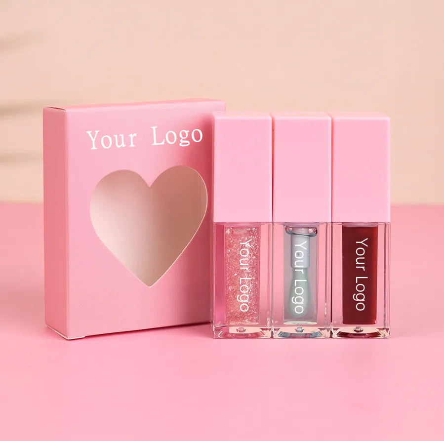 Lip Balm Oil Set Private Label Logo Vegan 3pcs Lipgloss Kit Vendor Changing Color Cosmetics Makeup Moisturizing Lip Tint Vue 15 sets