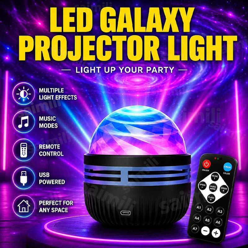 RGB Galaxy Aurora Projection Lamp USB Powered Remote Control Auto Rotate Star Night Light For Bedroom Home Theater Ornament Vue