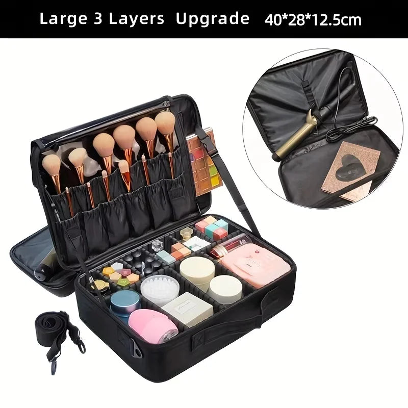 Large Capacity Cosmetic Case Waterproof Manicure Makeup Toolbox,Makeup Bag For Travel New Professional Tool Makeup Case Vue