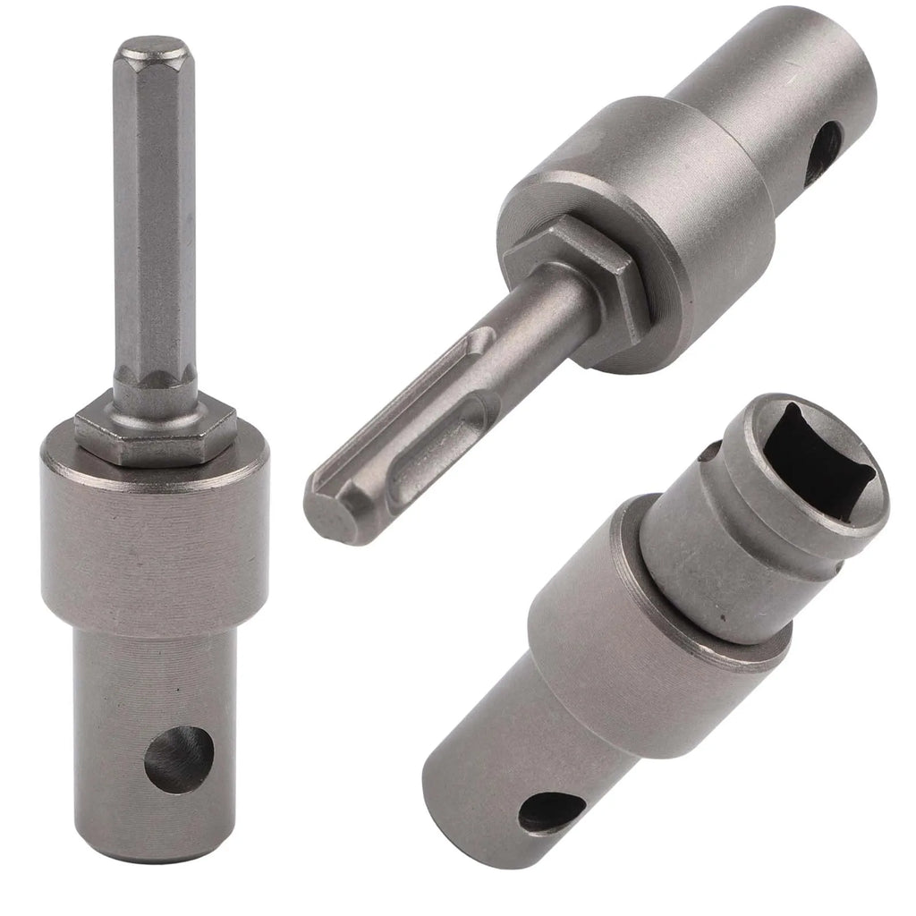 3-Piece Earth Auger Adapter Set – Hex, Round & 1/2" Drive Drill Adapter Set Vue