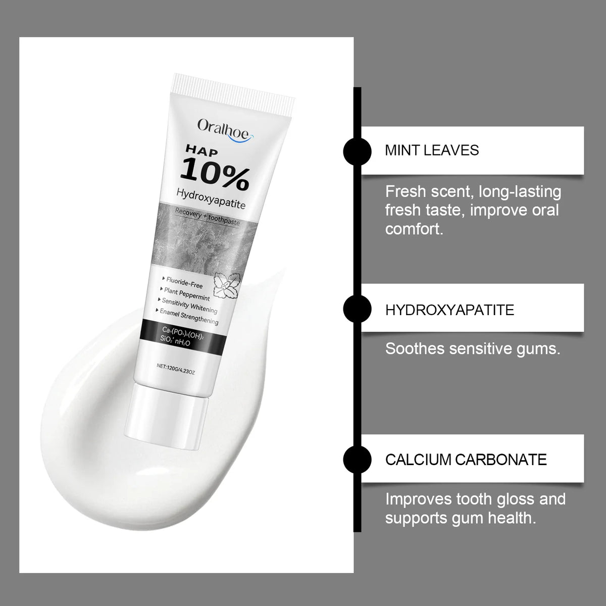 Whitening Teeth Toothpaste Enamel Repair Oral Hygiene Cleaning Stain Removal Fresh Breath Hydroxyapatite Brightening Toothpaste Vue