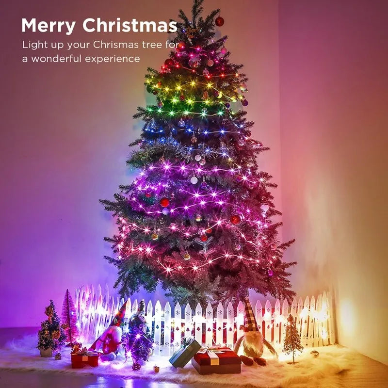 Color Changing Christmas String Lights Winkle Fairy Lights String Waterproof Smart App & Remote for Indoor Outdoor Patio Decor Vue
