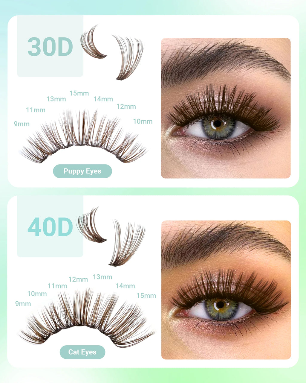 NAGARAKU 30P 40P 60P 80P Cluster False Eyelashes DIY 280 Set Eyelash Extensions D Curl 9-15mm Mixed Lengths Eyelash Extensions Vue