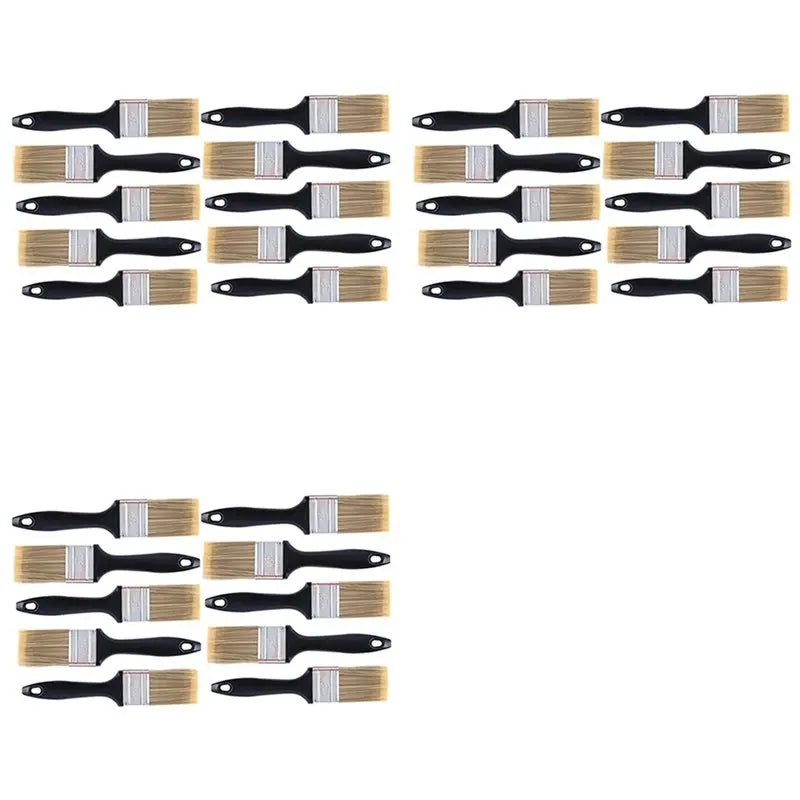 ABKW-30 Pieces 2 Inch Paint Brush,Flat Paint Brushes Professional Paint Tools With Treated Plastic Handle For DIY Paint Vue Black