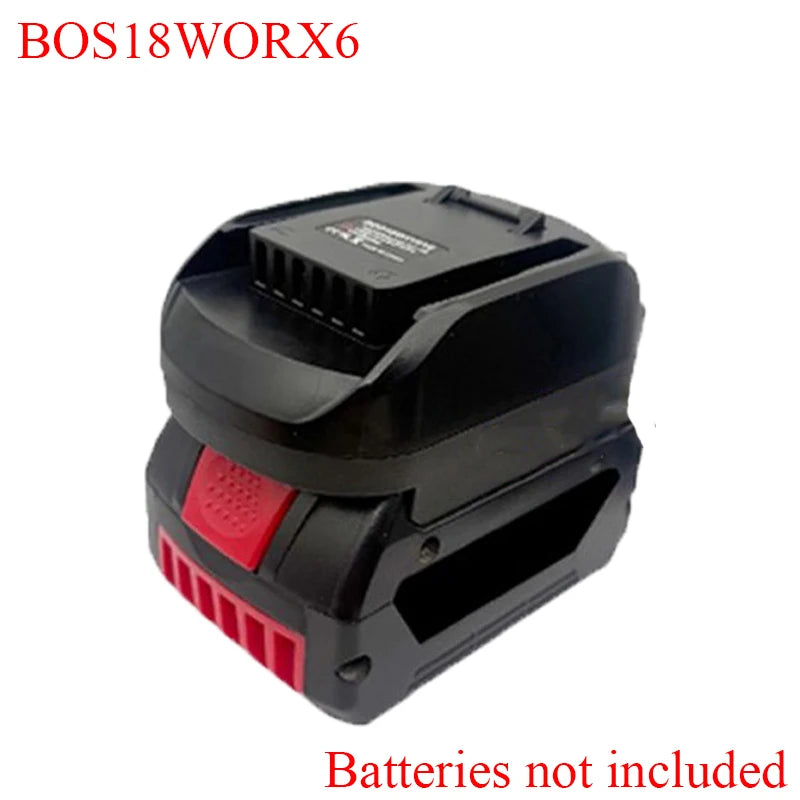 For Bosch 18V BAT618 Li-Ion Batteries BOS18WORX6 Battery Adapter Compatible with For Worx 20V 6 Pin Battery Cordless Power Tools Vue