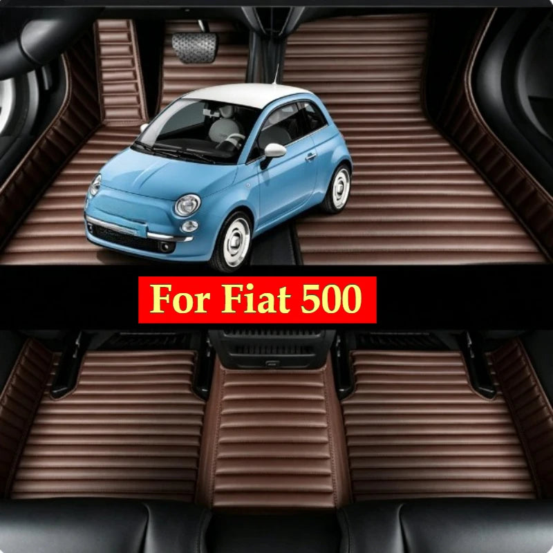 Custom Car Floor Mats For Fiat 500 500X 500C 500L 500e 2007-2026 Fashion Interior Accessories Auto leather Carpet Rugs Trunk Vue