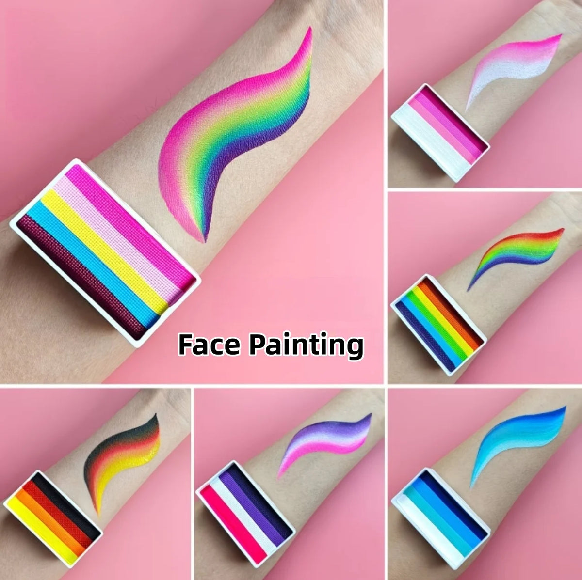 New Products Rainbow Split Cakes 30g Body Art Face Painting Water-based Holiday Adults Kids Cosplay Fancy Dress Costumes Stage Vue