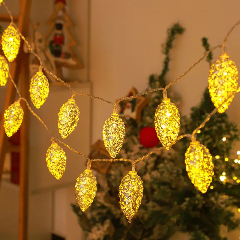 Pine Cones Ornaments Light Christmas String Lights Tree Decoration Indoor Holiday Fairy Lights Holiday Leds Lights 856 Vue