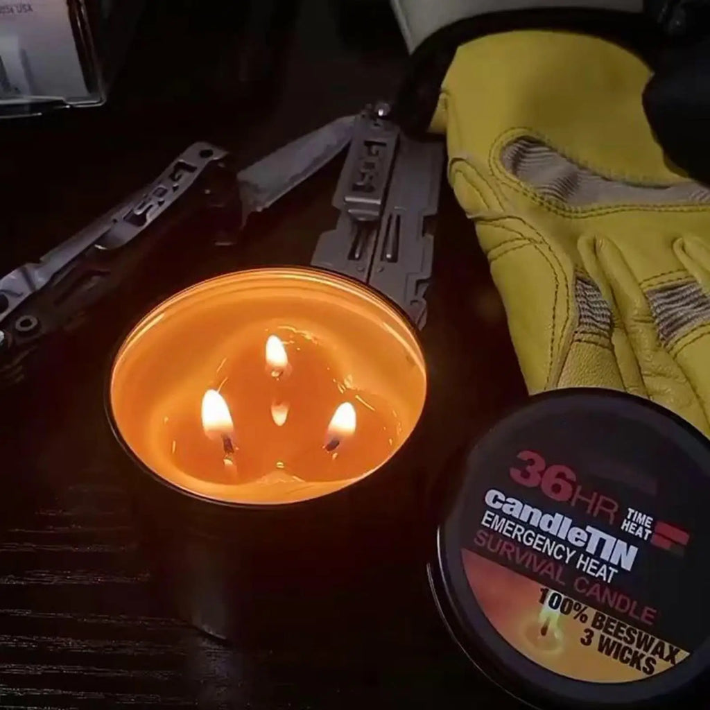 Long Burning Candles Camping Candle With Jar 36 Hours Long Burning 3-Wick Lamp for Home Outdoor Survival Fishing Camping Hiking Vue