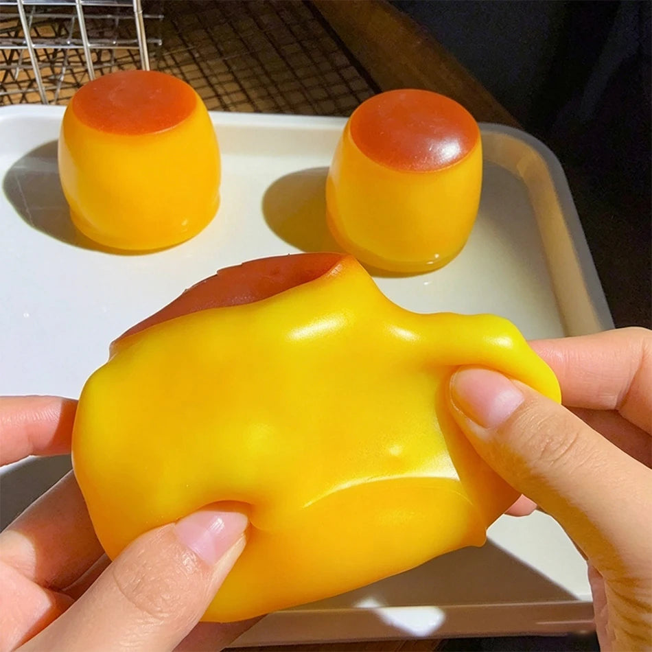crunchy squishy Handmade Pudding Shape Crackle Squeeze Toy Crunchy Filler Inside Squishy Ball Anti-anxiety Stress Relief Toy Vue