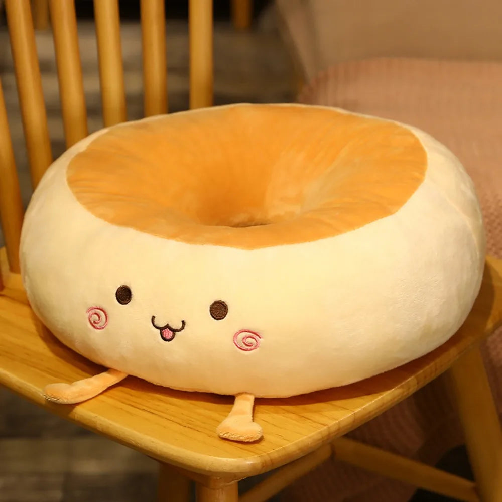 Cute PP Cotton Bread Seat Cushion Round Soft Doughnut Office Sitting Mat Beathable Thickened Chair Cushion Student Vue