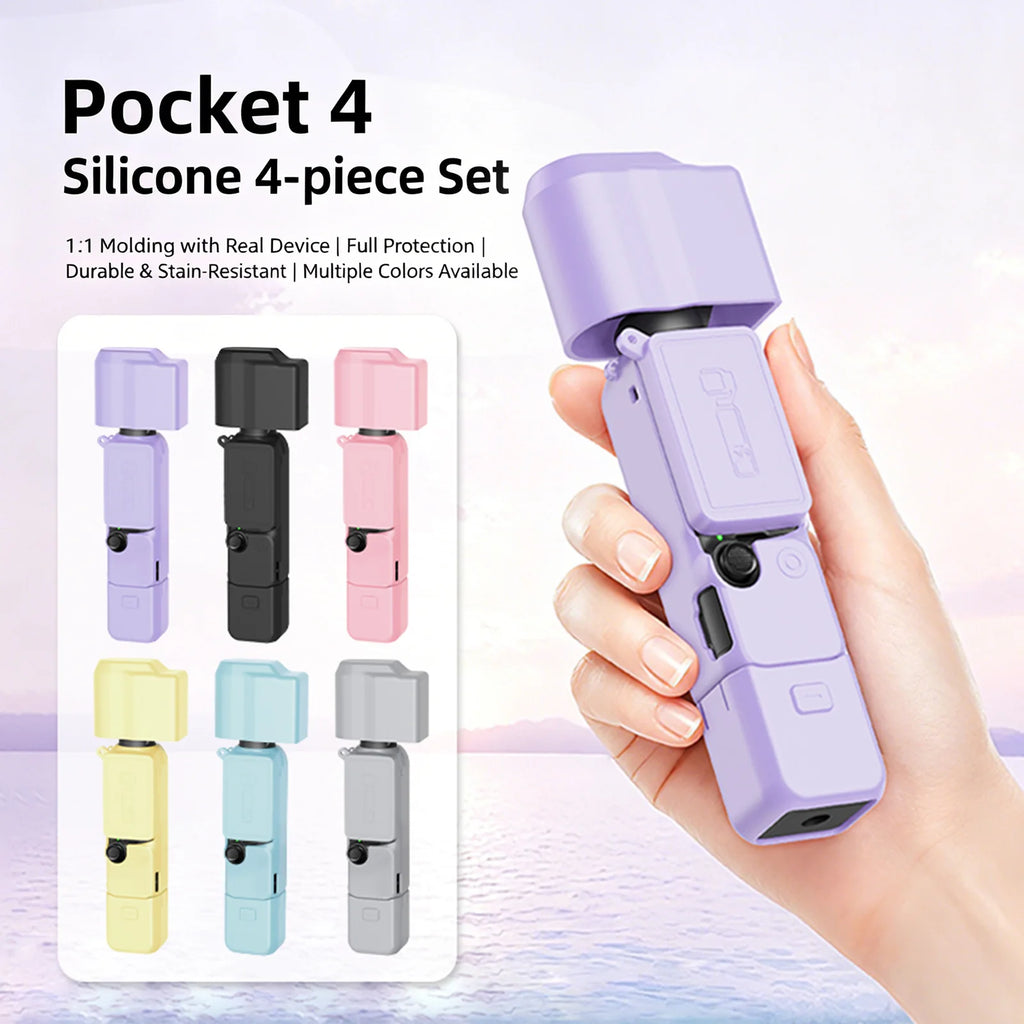 Silicone Protective Sleeve Full Coverage Scratch-Proof Protective Cover Skin Shockproof Protective Shell for DJI Osmo Pocket 4 Vue