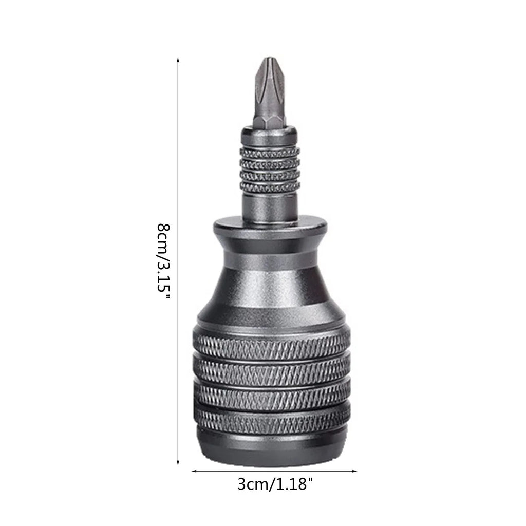 7-in-1 Industrial Mini Screwdriver Set - Aluminum Alloy Handle with High Hardness Phillips/Slotted Bits Multi-Function EDC Tool Vue