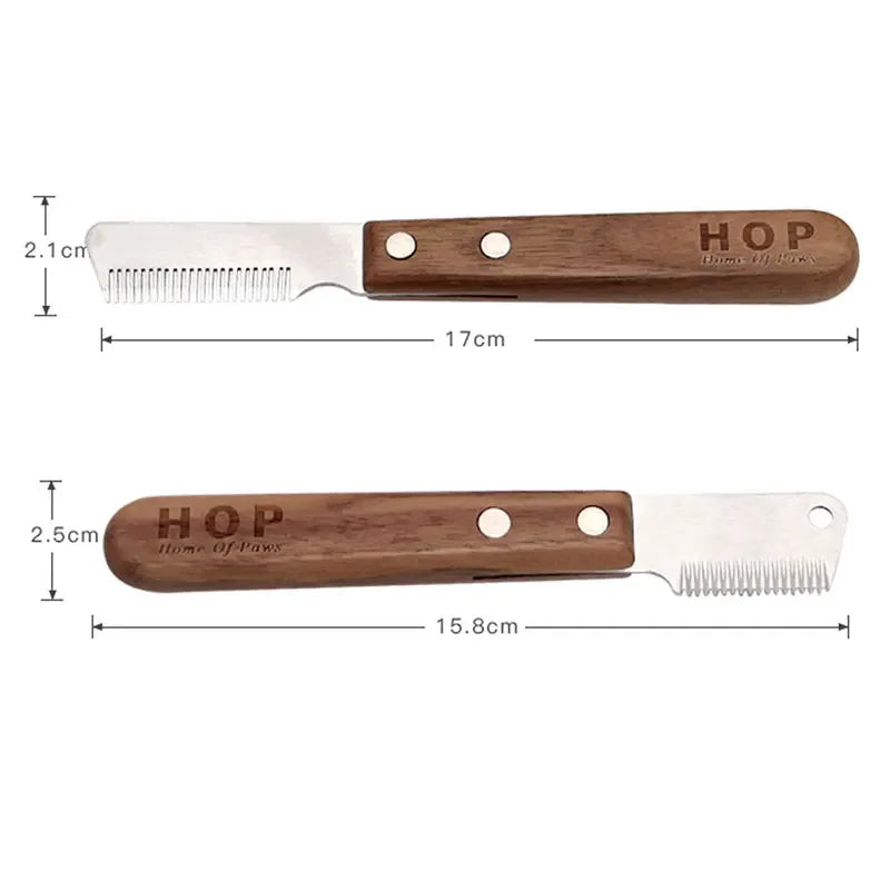 Professional Grooming Dog Comb Stainless Steel Wooden Handle Stripping Knife Pet Hair Remover Pluck Excess Undercoat accessories Vue