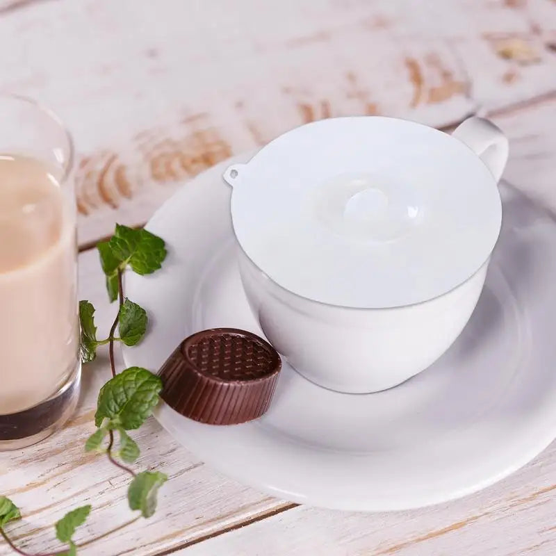 Silicone White Cup Cover Bowl Lid Heat-resistant S M L Prevent Dust and Flies Universal Leakproof Reusable Safe Grade Vue