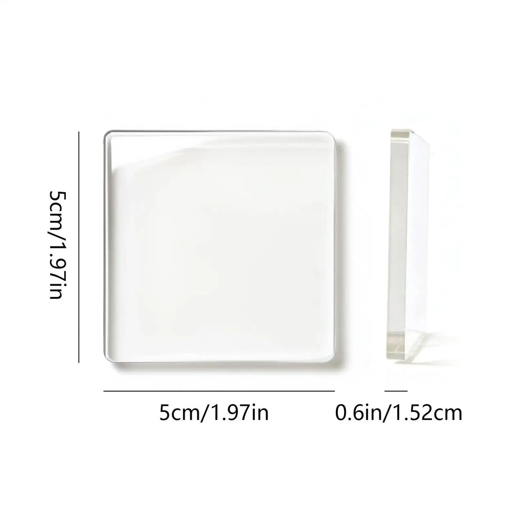 10 Piece Adhesive Acrylic Square Magnet Making Kit Clear Refrigerator Magnet Design Set for Kitchen Cabinet Classroom Vue