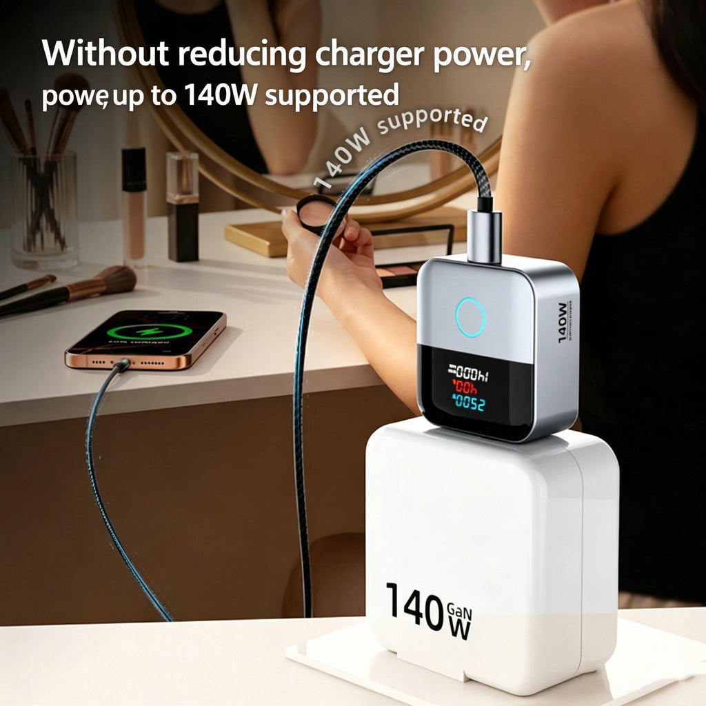 Type-C 140W Physical-Disconnect Battery Guard Anti-Overcharge Protection for Safe Overnight Charging Smart Auto Stop Charging Vue