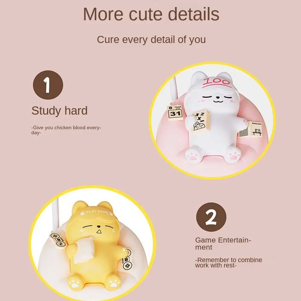USB Charging Sleeping Cat Night Light Eye Protection Dimming Bedside Table Lamp Desktop Soft Light Sleeping Atmosphere Light Vue