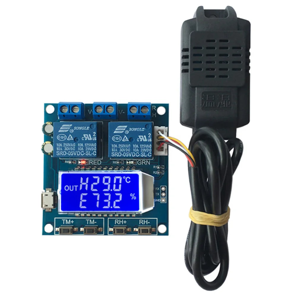 XY-TR01 Humidity Temperature Controller DC 12V 10A Hygrometer Thermomter Thermostat Humidistat Digital LCD Display Relay Module Vue