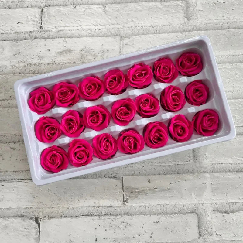20Pcs 2 To 3Cm Artificial Rose Heads A Grade Preserved Flower Realistic DIY Wedding Party Bouquet Vase Home Table Gift Box Vue