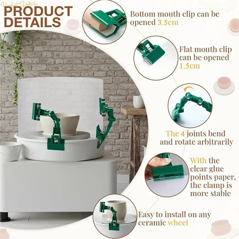 ABKW-Splash Protection Shield With Mechanical Clamp For Wheel- Clay Screen 34X9 Inch For Pottery Tool Vue
