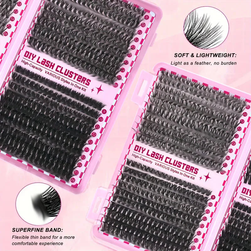 30D+40D+60D+80D False Eyelashes Set 9-16mm MIxed Individual False Eyelashes with Lash Applicators Vue