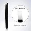 Eyebrow Tweezer Stainless Steel Black with Knife Slant Oblique Flat Point Beauty Tools for Eyelash Tweezer Double Eyelid Clip Vue Flat
