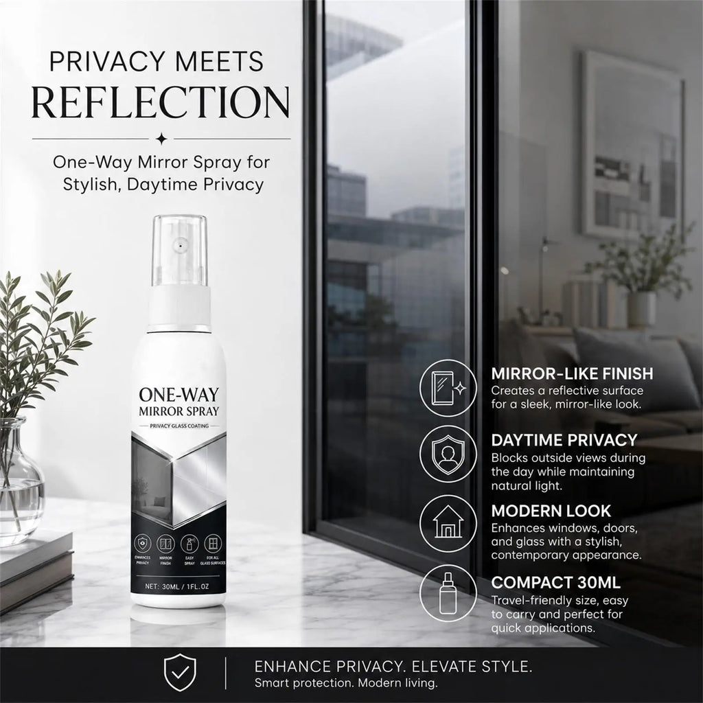 Window Frosting Spray for Privacy, Temporary Removable Mirror Effect Coating, 30ML Glass Door Fog Spray for Bedroom Bathroom Vue
