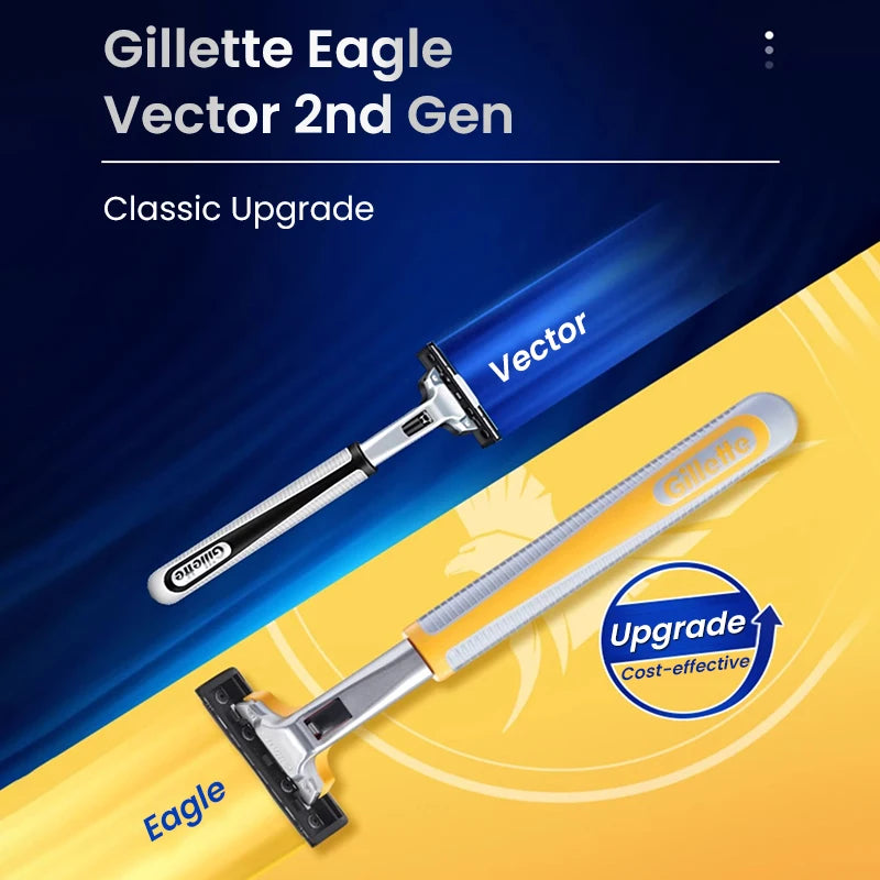 Gillette Vector 2 Shaver 2-Layers Blades Manual Shaver Safety Razor Gillette Shaving Razor For Men Beard Cutting Hair Removal Vue