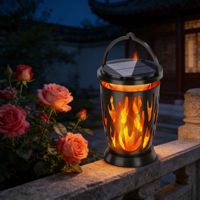 Solar Powered Flame Lamp Outdoor Garden Yard Patio Decorative Ambient Lights Waterproof Design Suitable for Outdoor Garden Paths Vue