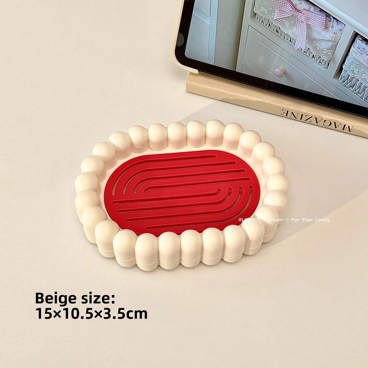 Bathroom Soap Box Plastic Soap Dish with Drain Hole Soap Holder Home Soap Storage Tray Vue Red
