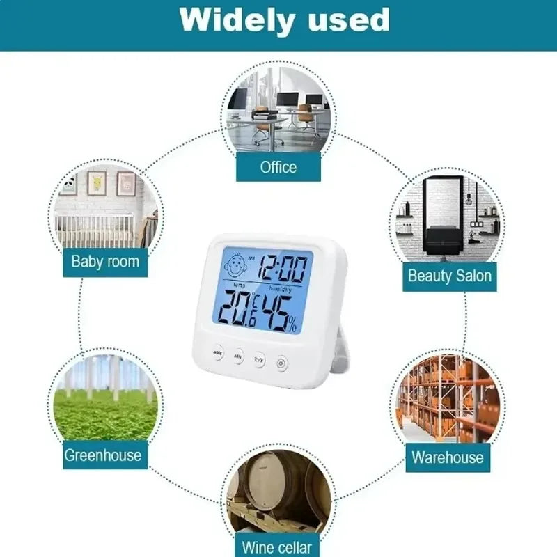 1pc New LCD Digital Temperature Humidity Meter Backlight Home Indoor Electronic Hygrometer Thermometer Weather Station Vue